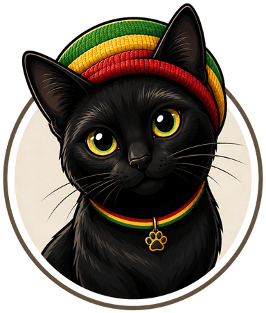 ReggaeCat black cat logo